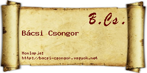 Bácsi Csongor névjegykártya