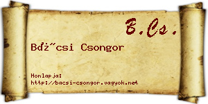 Bácsi Csongor névjegykártya