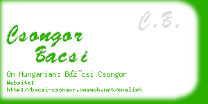 csongor bacsi business card